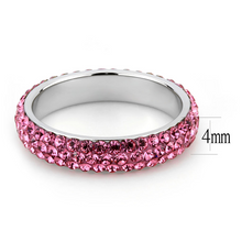 TK3542 - Stainless Steel Ring High polished (no plating) Women Top Grade Crystal Rose
