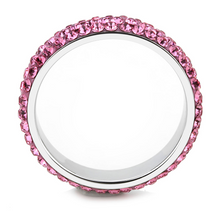 TK3542 - Stainless Steel Ring High polished (no plating) Women Top Grade Crystal Rose