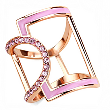 TK3561 - Stainless Steel Ring IP Rose Gold(Ion Plating) Women Top Grade Crystal Light Rose