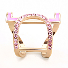 TK3561 - Stainless Steel Ring IP Rose Gold(Ion Plating) Women Top Grade Crystal Light Rose