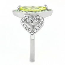 TK3579 - Stainless Steel Ring No Plating Women AAA Grade CZ Apple Green color