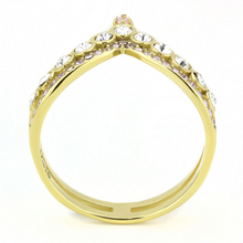 TK3587 - Stainless Steel Ring IP Gold(Ion Plating) Women AAA Grade CZ Rose