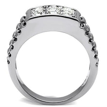 TK360 - Stainless Steel Ring High polished (no plating) Men Top Grade Crystal Clear