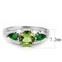 TK3610 - Stainless Steel Ring No Plating Women Synthetic Peridot