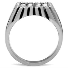 TK363 - Stainless Steel Ring High polished (no plating) Men Top Grade Crystal Clear