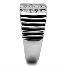 TK364 - Stainless Steel Ring High polished (no plating) Men Top Grade Crystal Clear