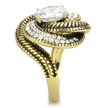TK3714 - Stainless Steel Ring IP Gold(Ion Plating) Women AAA Grade CZ Clear