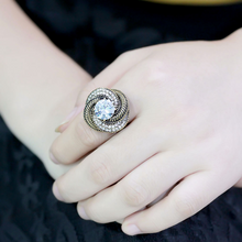 TK3714 - Stainless Steel Ring IP Gold(Ion Plating) Women AAA Grade CZ Clear