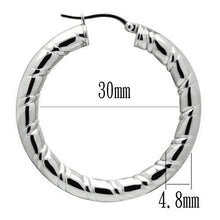 TK431 - High polished (no plating) Stainless Steel Earrings with No Stone