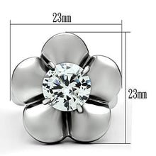 TK477 - Stainless Steel Ring High polished (no plating) Women AAA Grade CZ Clear
