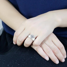 TK52004 - Stainless Steel Ring High polished (no plating) Women AAA Grade CZ Clear