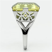TK649 - Stainless Steel Ring High polished (no plating) Women Top Grade Crystal Citrine Yellow