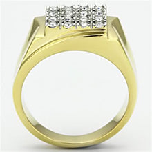 TK751 - Stainless Steel Ring Two-Tone IP Gold (Ion Plating) Men Top Grade Crystal Clear