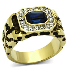 TK756 - Stainless Steel Ring Two-Tone IP Gold (Ion Plating) Men Top Grade Crystal Montana