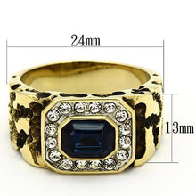 TK756 - Stainless Steel Ring Two-Tone IP Gold (Ion Plating) Men Top Grade Crystal Montana