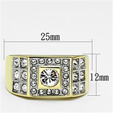 TK762 - Stainless Steel Ring Two-Tone IP Gold (Ion Plating) Men Top Grade Crystal Clear