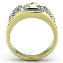 TK762 - Stainless Steel Ring Two-Tone IP Gold (Ion Plating) Men Top Grade Crystal Clear