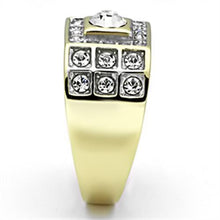TK762 - Stainless Steel Ring Two-Tone IP Gold (Ion Plating) Men Top Grade Crystal Clear