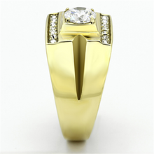 TK777 - Stainless Steel Ring IP Gold(Ion Plating) Men AAA Grade CZ Clear