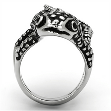 TK933 - Stainless Steel Ring High polished (no plating) Women Top Grade Crystal Jet