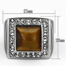 TK938 - Stainless Steel Ring High polished (no plating) Men Synthetic Topaz