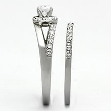 TK971 - Stainless Steel Ring High polished (no plating) Women AAA Grade CZ Clear