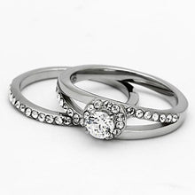 TK971 - Stainless Steel Ring High polished (no plating) Women AAA Grade CZ Clear