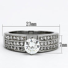 TK997 - Stainless Steel Ring High polished (no plating) Women AAA Grade CZ Clear