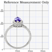 TS024 - Rhodium 925 Sterling Silver Ring with AAA Grade CZ  in Tanzanite