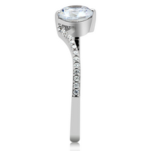 TS045 - 925 Sterling Silver Ring Rhodium Women AAA Grade CZ Clear