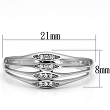 TS072 - 925 Sterling Silver Ring Rhodium Women AAA Grade CZ Clear