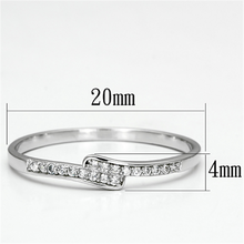 TS077 - 925 Sterling Silver Ring Rhodium Women AAA Grade CZ Clear