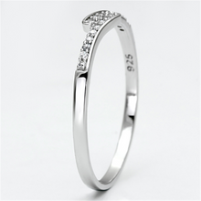 TS077 - 925 Sterling Silver Ring Rhodium Women AAA Grade CZ Clear