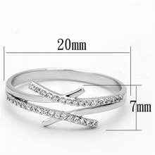 TS113 - 925 Sterling Silver Ring Rhodium Women AAA Grade CZ Clear
