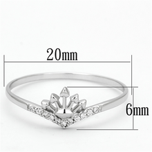 TS120 - 925 Sterling Silver Ring Rhodium Women AAA Grade CZ Clear