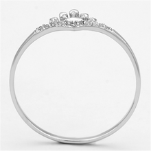 TS120 - 925 Sterling Silver Ring Rhodium Women AAA Grade CZ Clear