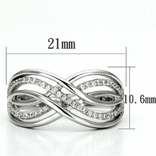 TS132 - 925 Sterling Silver Ring Rhodium Women AAA Grade CZ Clear