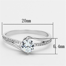TS141 - 925 Sterling Silver Ring Rhodium Women AAA Grade CZ Clear