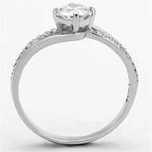 TS141 - 925 Sterling Silver Ring Rhodium Women AAA Grade CZ Clear