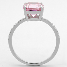 TS179 - 925 Sterling Silver Ring Rhodium Women Cubic Rose