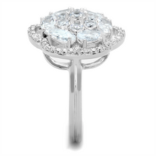 TS180 - 925 Sterling Silver Ring Rhodium Women AAA Grade CZ Clear