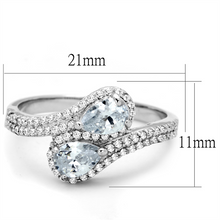 TS186 - 925 Sterling Silver Ring Rhodium Women AAA Grade CZ Clear