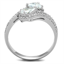 TS186 - 925 Sterling Silver Ring Rhodium Women AAA Grade CZ Clear
