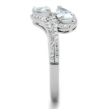 TS186 - 925 Sterling Silver Ring Rhodium Women AAA Grade CZ Clear