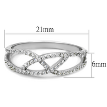 TS201 - 925 Sterling Silver Ring Rhodium Women AAA Grade CZ Clear