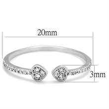 TS205 - 925 Sterling Silver Ring Rhodium Women AAA Grade CZ Clear