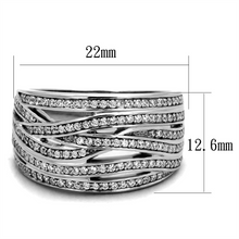 TS274 - 925 Sterling Silver Ring Rhodium Women AAA Grade CZ Clear