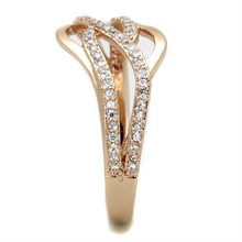 TS276 - 925 Sterling Silver Ring Rose Gold Women AAA Grade CZ Clear