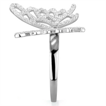 TS330 - 925 Sterling Silver Ring Rhodium Women AAA Grade CZ Clear