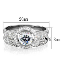 TS331 - 925 Sterling Silver Ring Rhodium Women AAA Grade CZ Clear